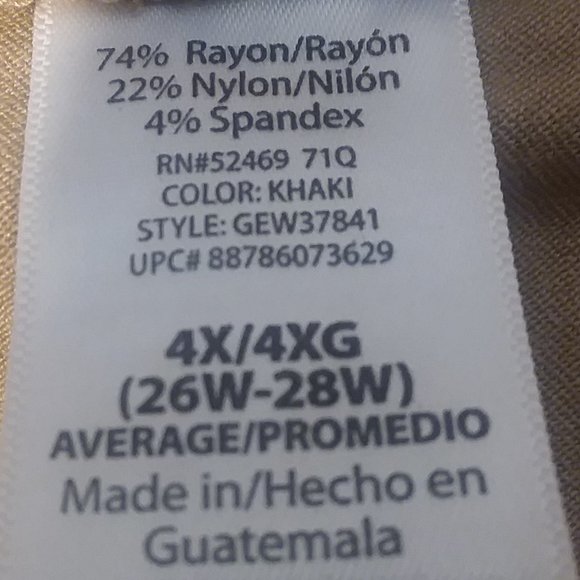 4X GEORGE KHAKI PANTS w SPANDEX & POCKETS - Picture 4 of 10